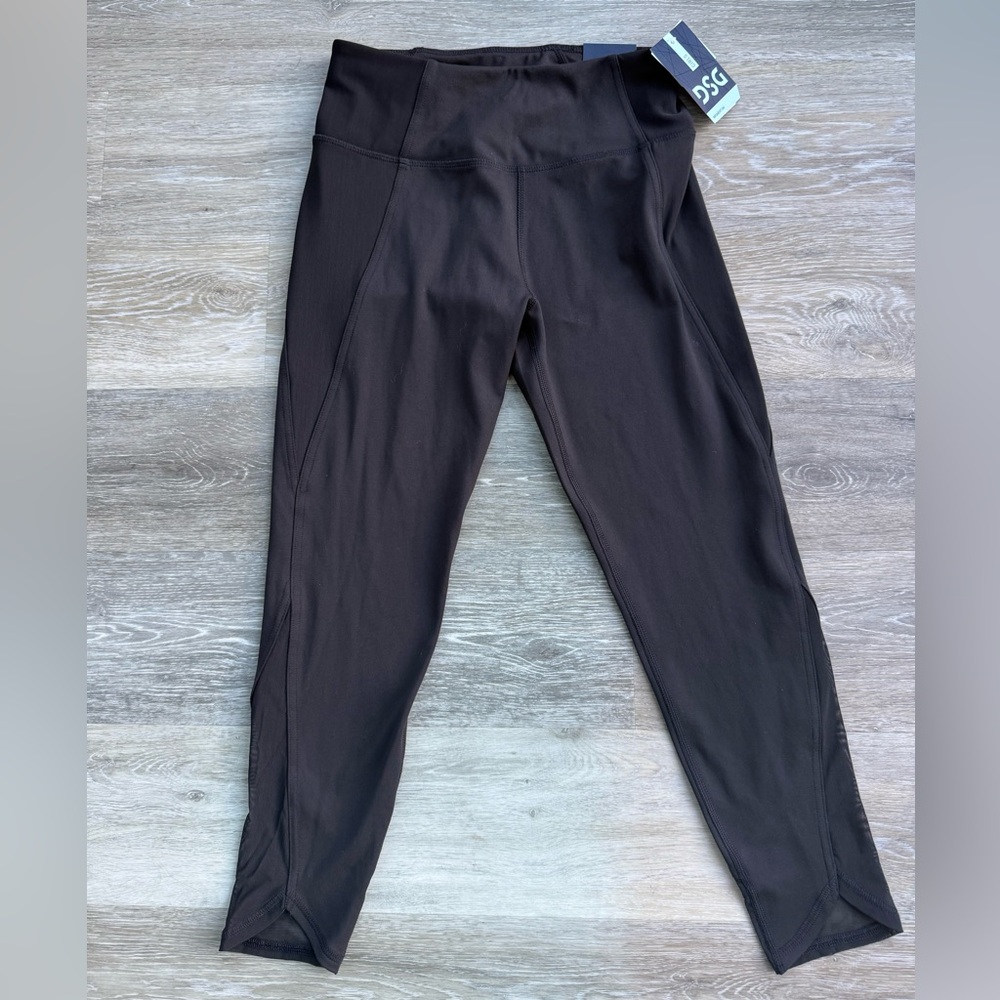 DSG Momentum Girls Black Mesh Leggings Youth XLarge (16) Black Activewear NWT
